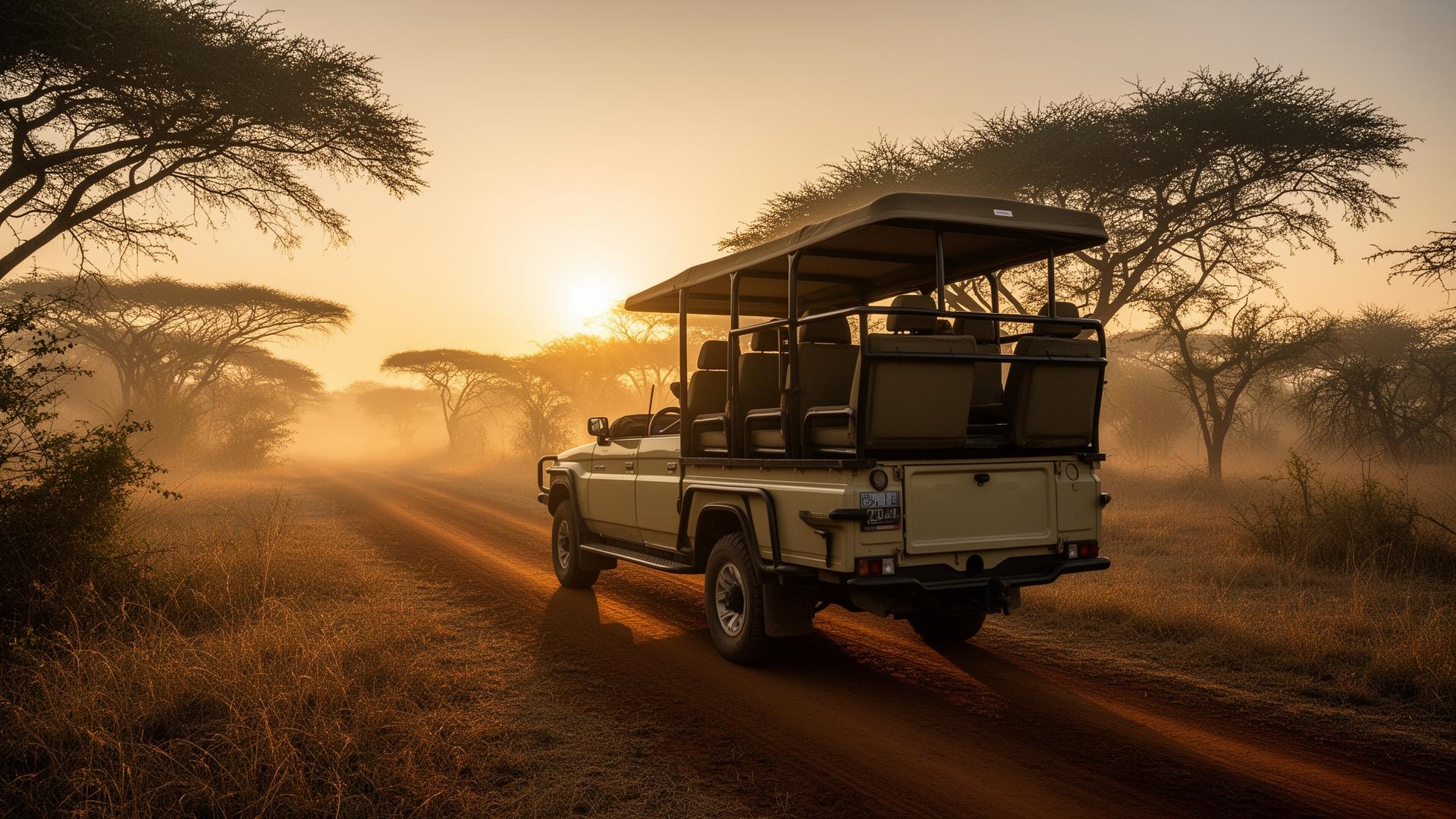 Game drive through the bush